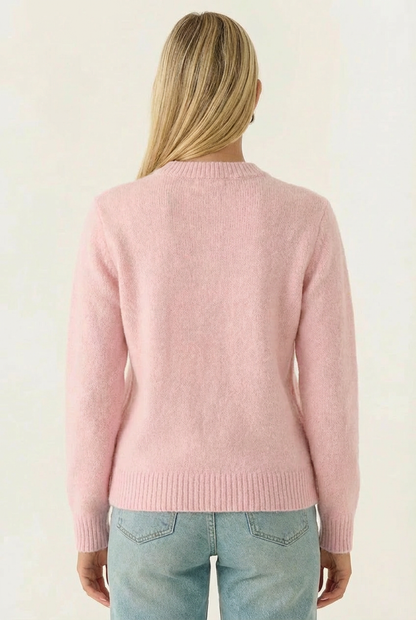 Sweat en Maille à Col Montant – Motif Animalier Brodé